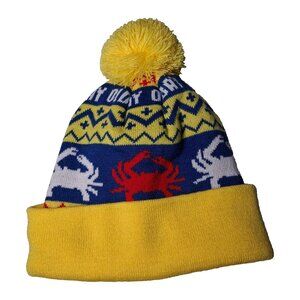 Old Bay Seasoning Beanie Hat With Pom Pom Crabs Seafood Seasoning Pom Pom